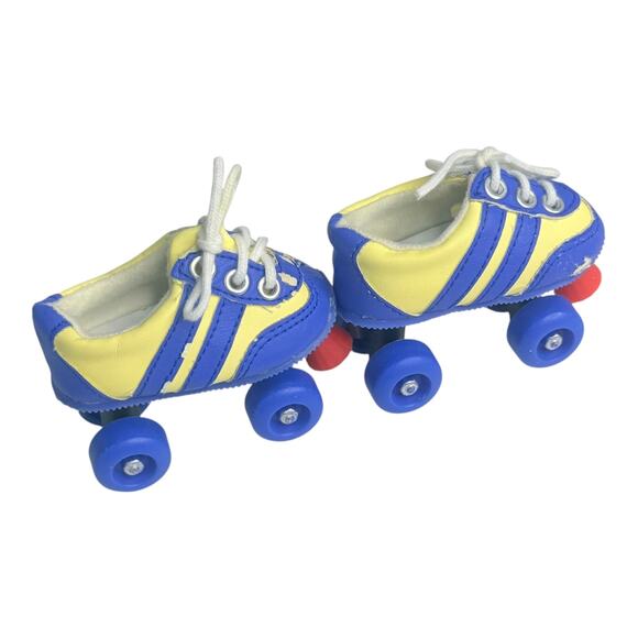 American Girl Doll Julie Roller Skates Blue Yellow Shoes Skates Accessories Set2 - Picture 5 of 7